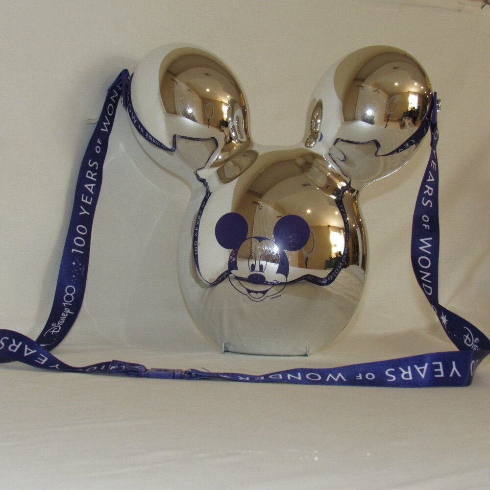Disney Parks Mickey Mouse 100 Years of Wonder Metallic Balloon Popcorn Bucket